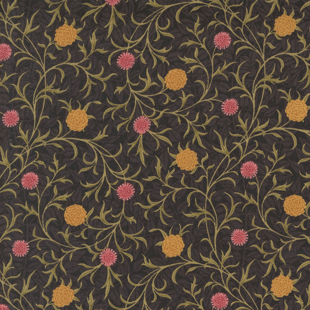 Morris Manor Scroll Florals Ebony