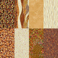 8 Fat Quarter Pack of Golden - Golds by Makower UK