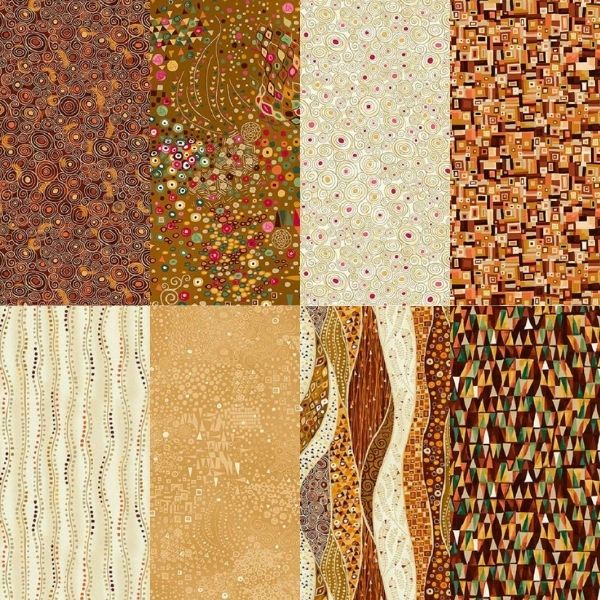 8 Fat Quarter Pack of Golden - Golds by Makower UK