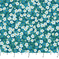 90991-64 Blossoms Teal, Florescence 1/2m