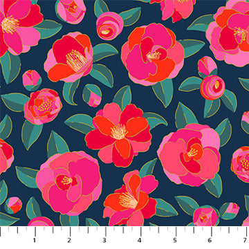 91003M-49 Camellia Navy, Florescence 1/2m