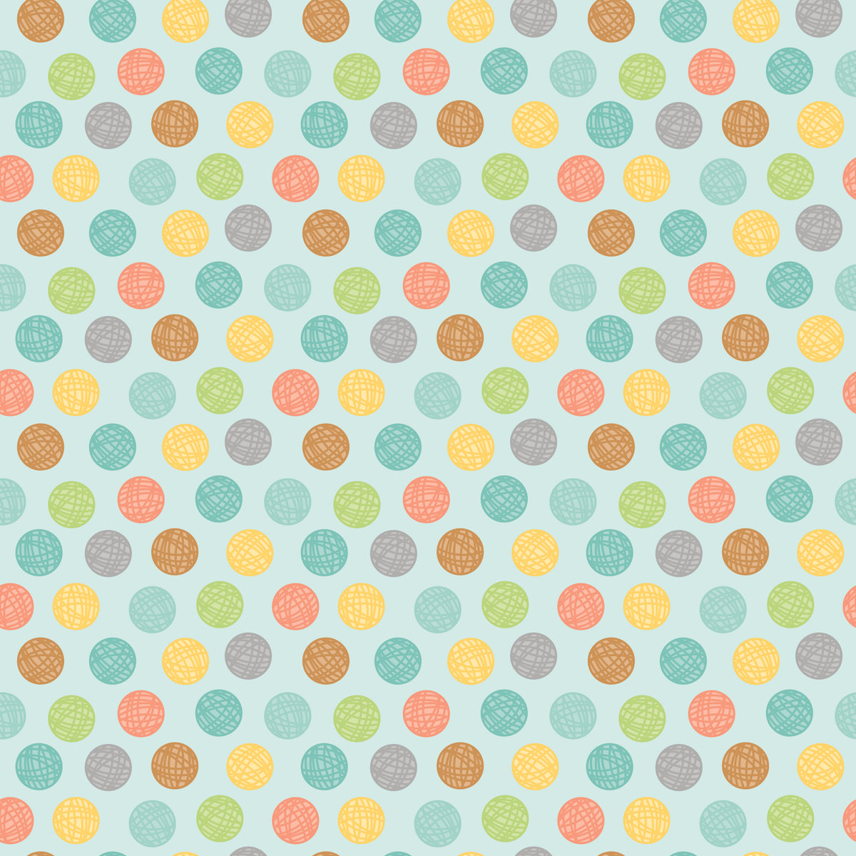 Pretty Kitty Blue Yarn Dots