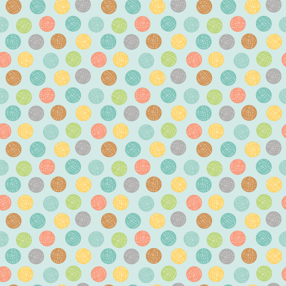 Pretty Kitty Blue Yarn Dots