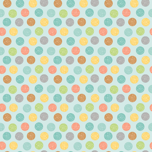Pretty Kitty Blue Yarn Dots