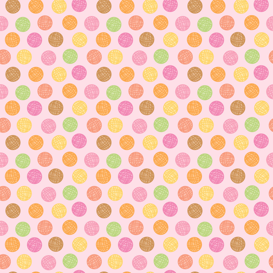 Pretty Kitty Pink Yarn Dots