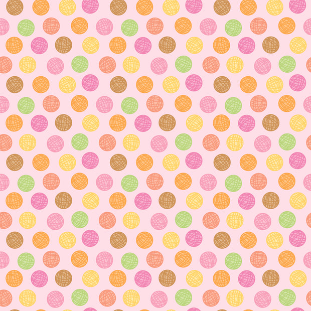 Pretty Kitty Pink Yarn Dots