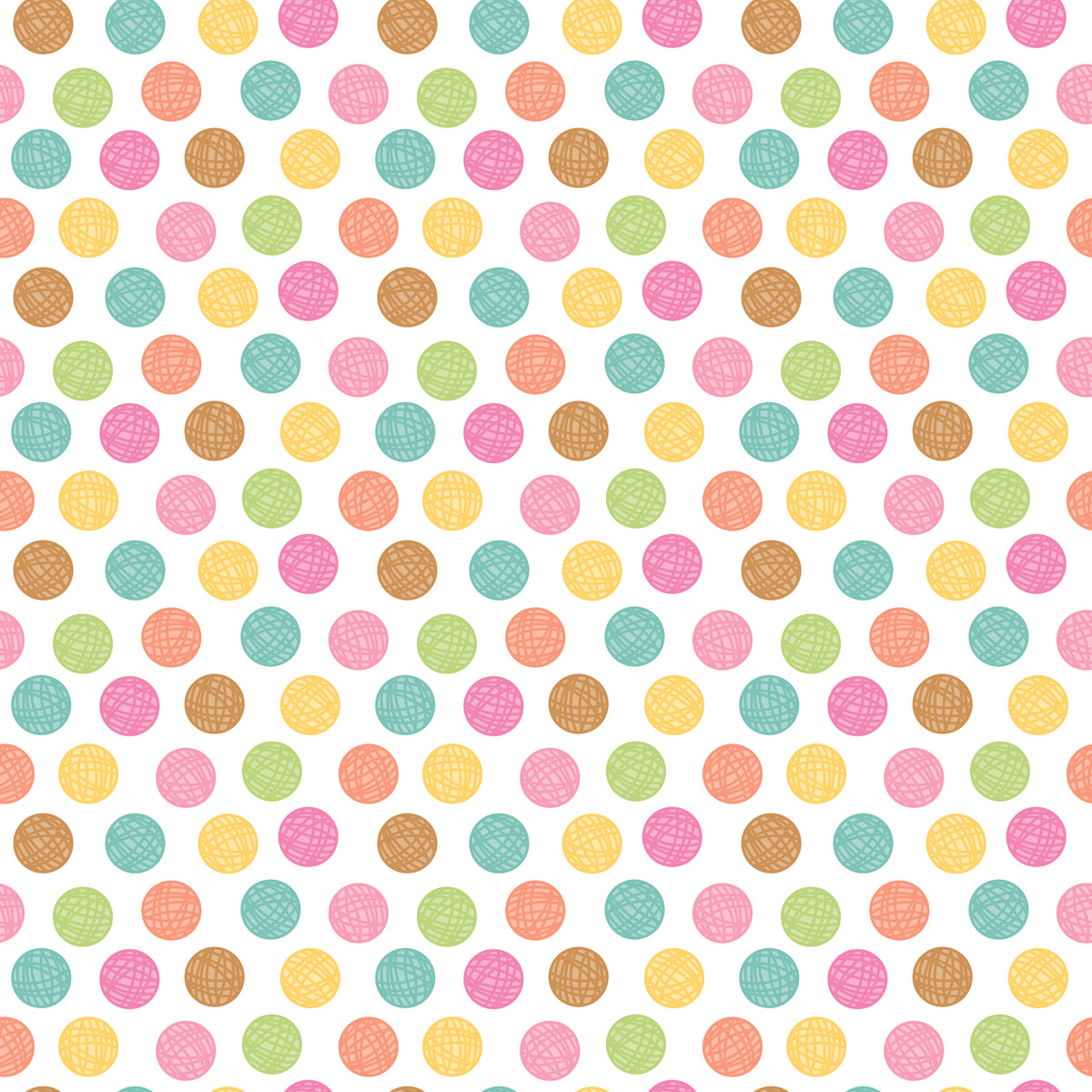Pretty Kitty White Yarn Dots