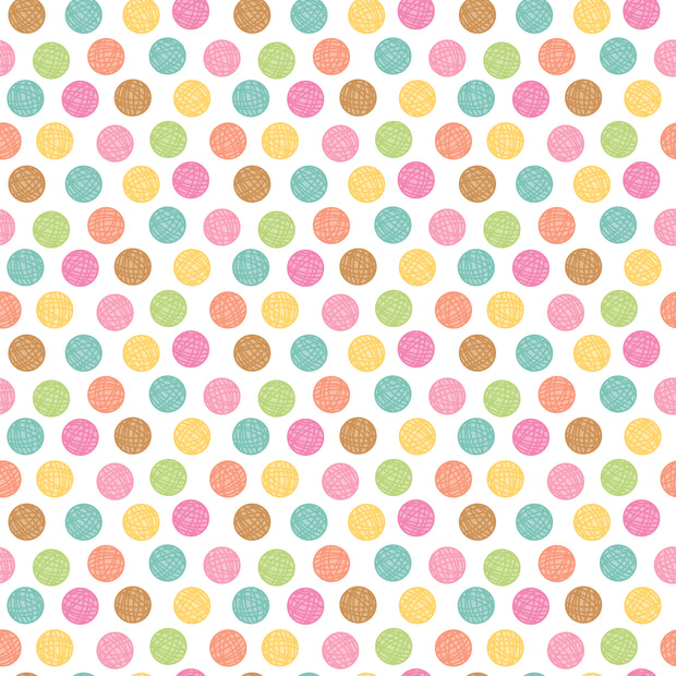 Pretty Kitty White Yarn Dots