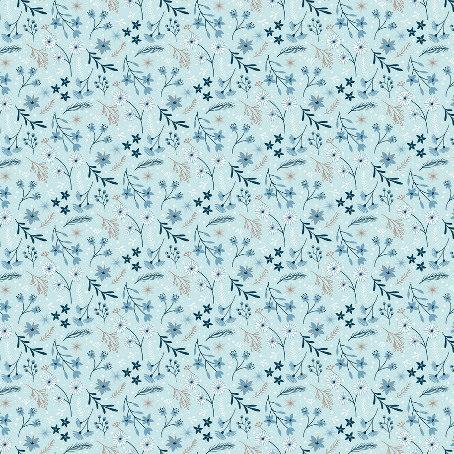 Winter Magic Floral Aqua