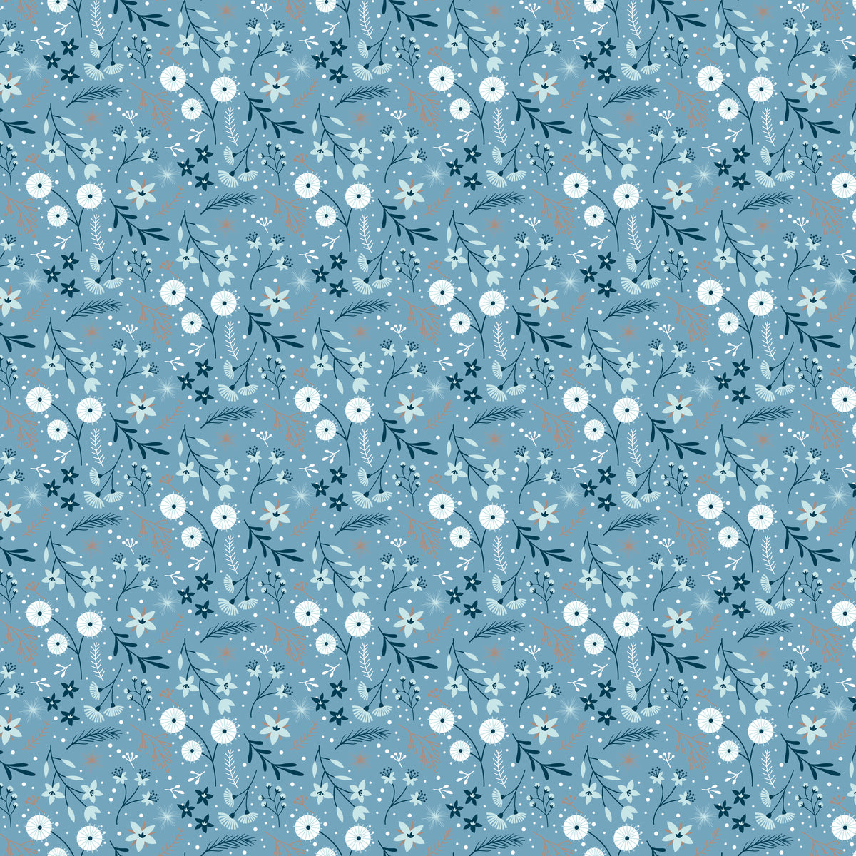 Winter Magic Floral Blue