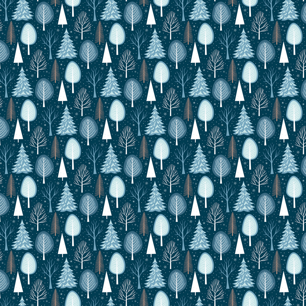 Winter Magic Trees Navy