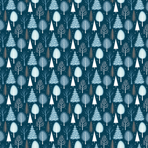 Winter Magic Trees Navy