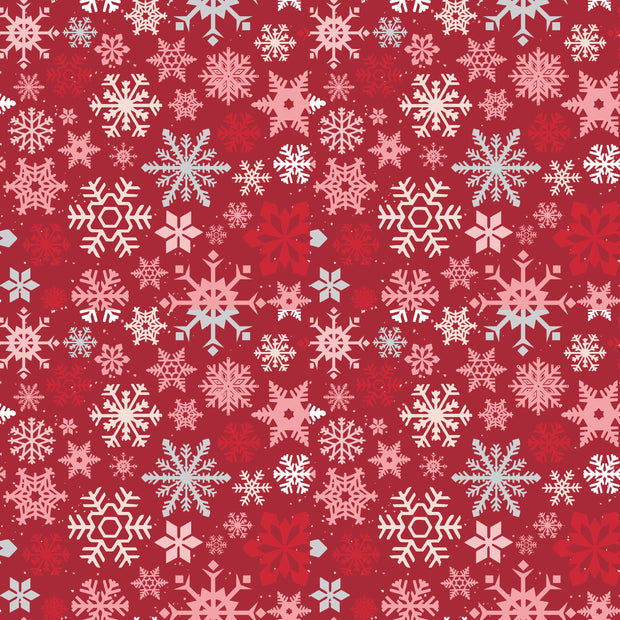 Mistletoe & Holly Barn Red Snowflakes