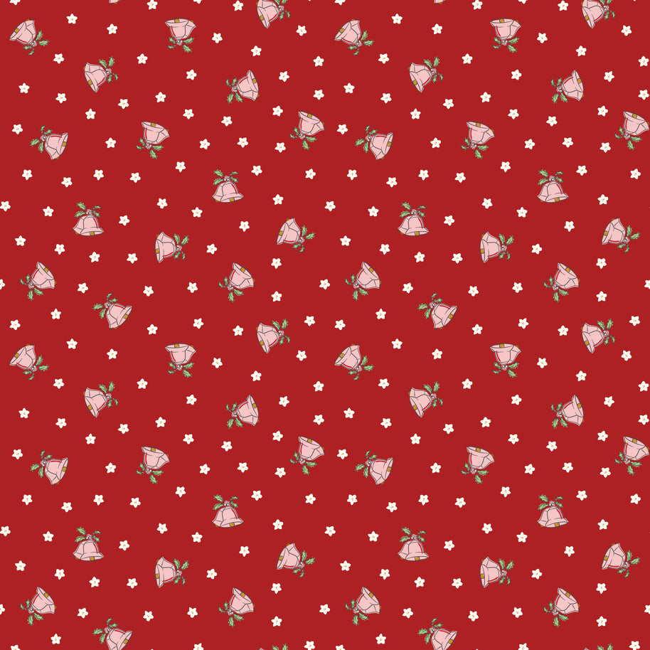 Mistletoe & Holly Barn Red Scattered Bells