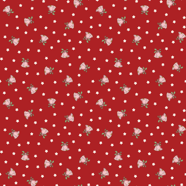 Mistletoe & Holly Barn Red Scattered Bells