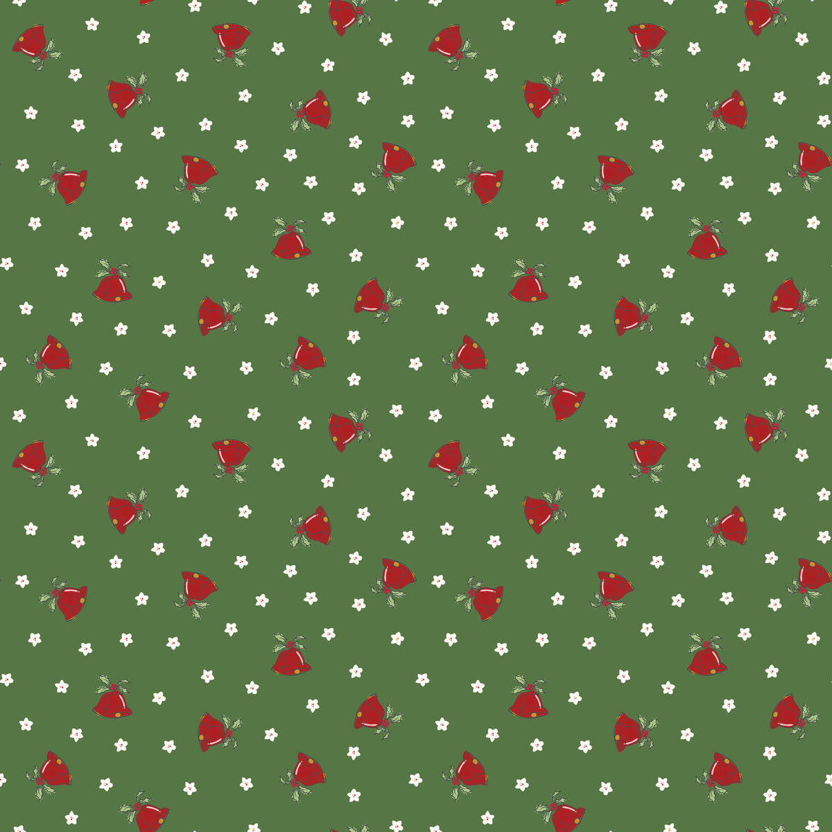 Mistletoe & Holly Clover Scattered Bells