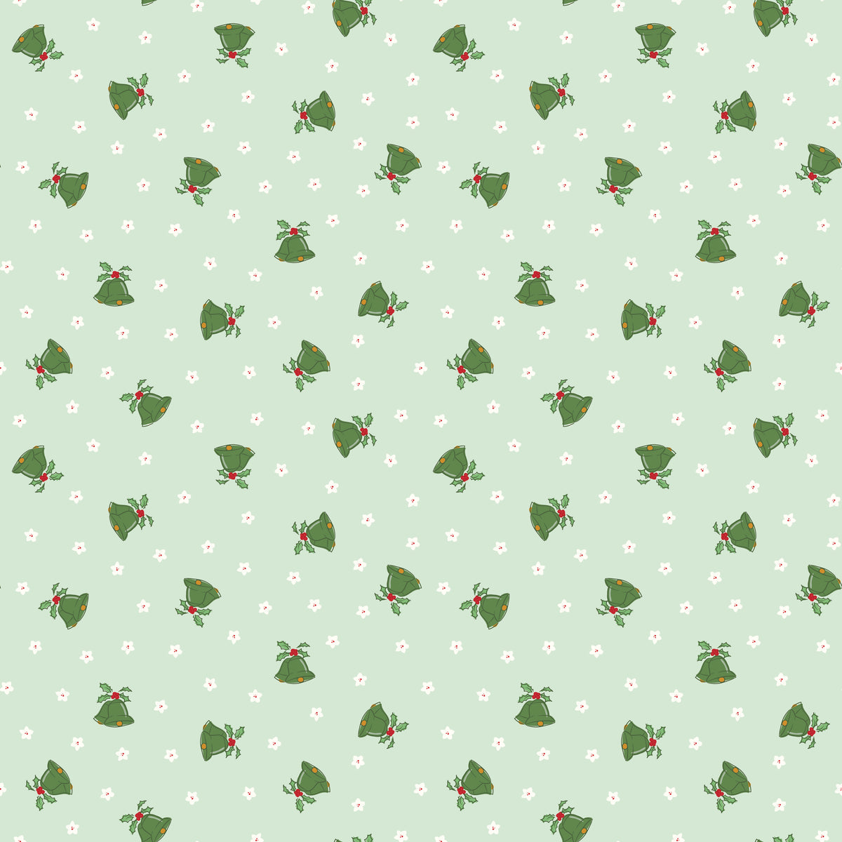 Mistletoe & Holly Hint of Mint Scattered Bells