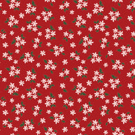 Mistletoe & Holly Barn Red Floral