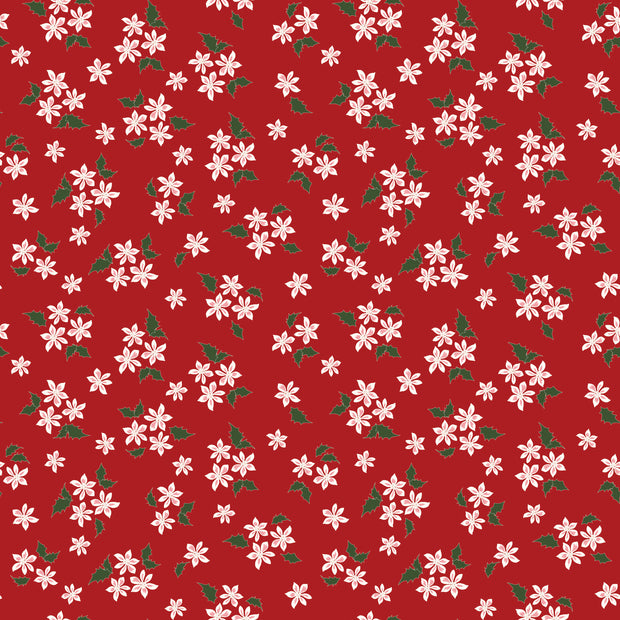 Mistletoe & Holly Barn Red Floral
