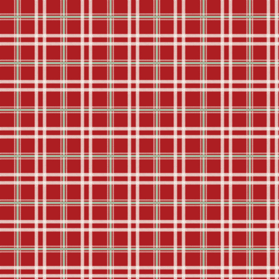 Mistletoe & Holly Barn Red Plaid