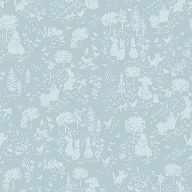 CD17251Blue Lettuce Patch Peter Rabbit™ and Benjamin Bunny™ 1/2m