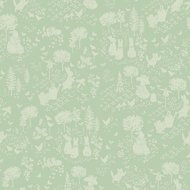 CD17251Green Tonal Peter Rabbit™ and Benjamin Bunny™ 1/2m