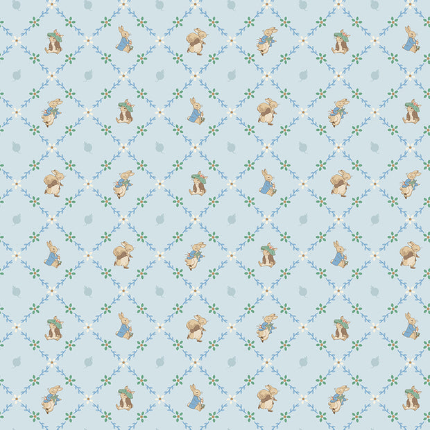CD17254Blue Lattice Peter Rabbit™ and Benjamin Bunny™ 1/2m