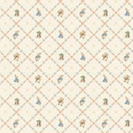 CD17254Cream Lattice - Peter Rabbit™ and Benjamin Bunny™ 1/2m