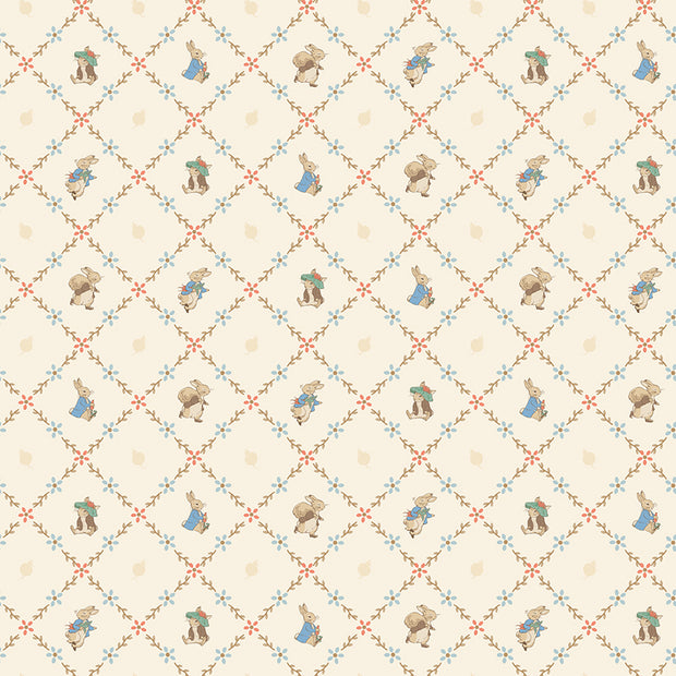 CD17254Cream Lattice - Peter Rabbit™ and Benjamin Bunny™ 1/2m