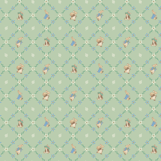 CD17254Green Lattice Peter Rabbit™ and Benjamin Bunny™ 1/2m