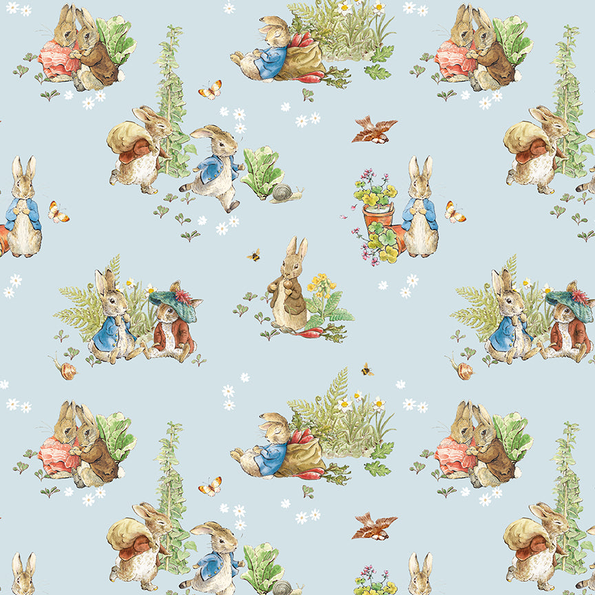CD17250Blue Main Peter Rabbit™ and Benjamin Bunny™ 1/2m