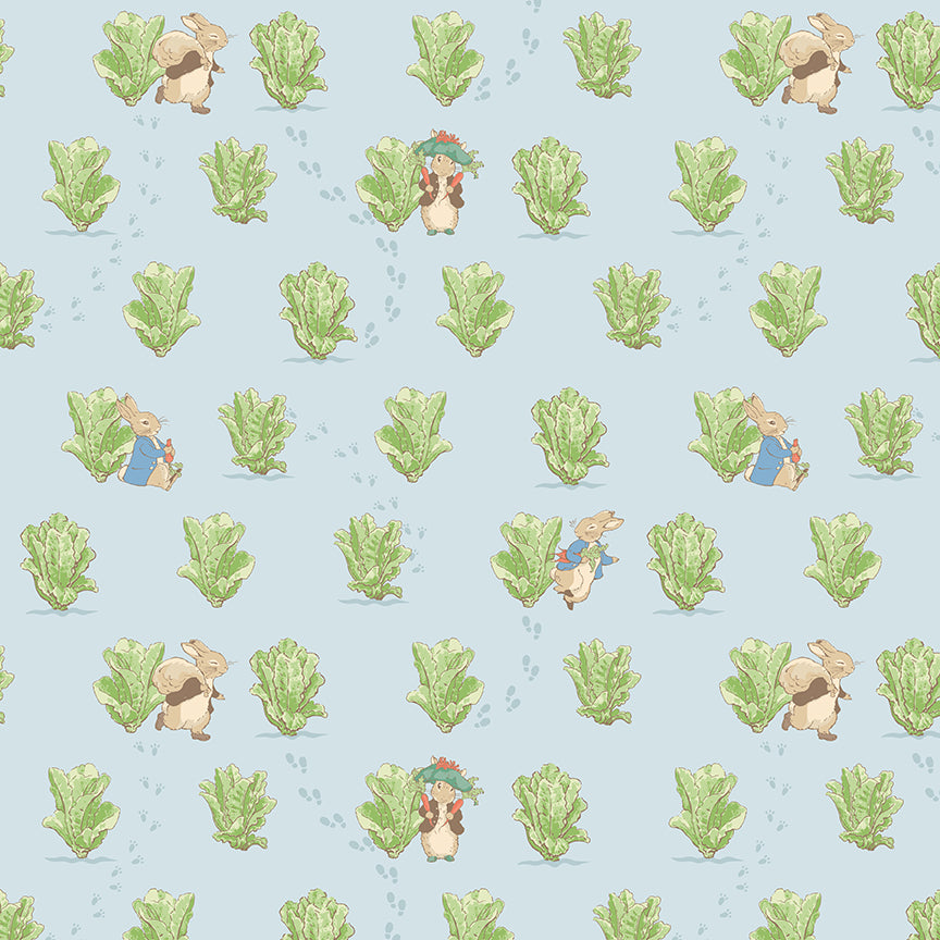 CD17253Blue Lettuce Patch, Peter Rabbit™ and Benjamin Bunny™ 1/2m
