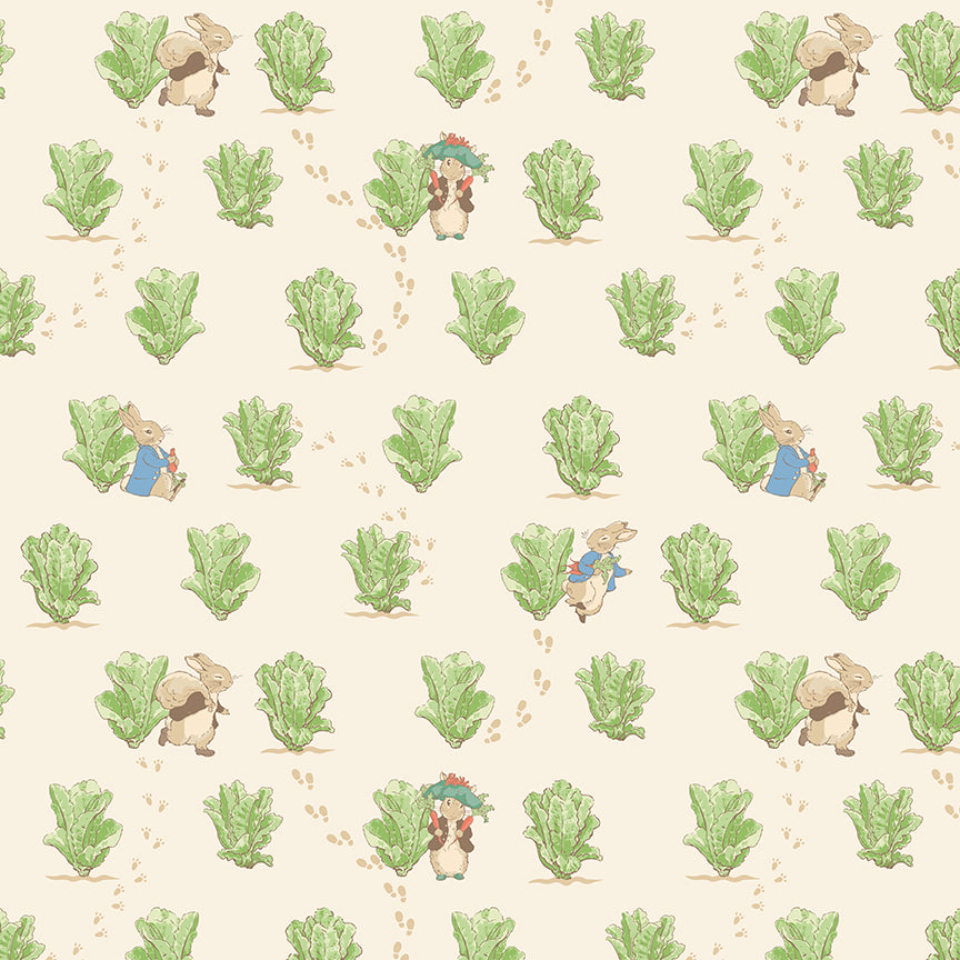 CD17253Cream Lettuce Patch Peter Rabbit™ and Benjamin Bunny™ 1/2m