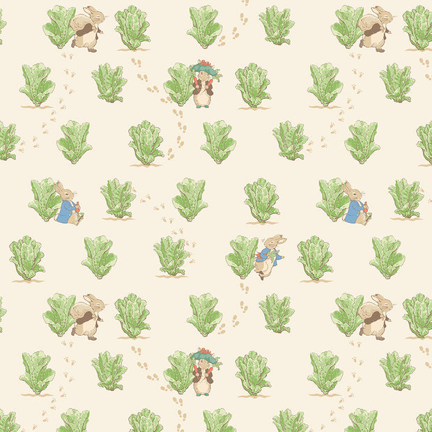 CD17253Cream Lettuce Patch Peter Rabbit™ and Benjamin Bunny™ 1/2m