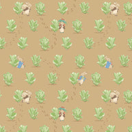 CD17253Tan Lettuce Patch Peter Rabbit™ and Benjamin Bunny™ 1/2m