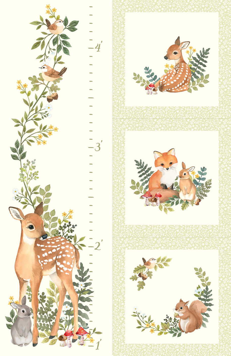 Northcott Fabrics - Woodland Babes Panel