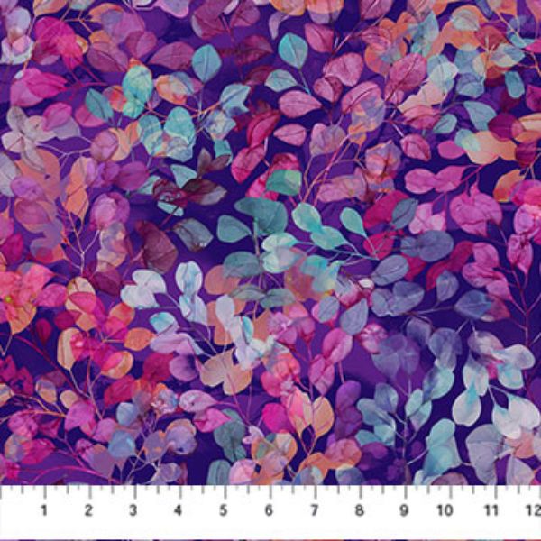 Northcott - Dragonfly Dance Purple Multi 1/2m