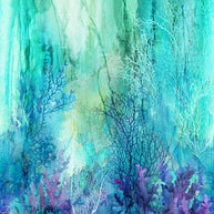 Coral Reef DP28876-66 Turquoise by Deborah Edwards and Melanie Samra for Northcott Fabrics - Panel