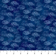 Coral Reef DP28884-48 Navy by Deborah Edwards and Melanie Samra for Northcott Fabrics 1/2m