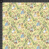 DP29006-52 Scenic Mice Yellow, Country Mouse by Deborah Edwards 1/2m
