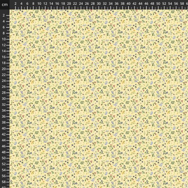 DP29010-52 Small Floral Toss Yellow, Country Mouse by Deborah Edwards 1/2m