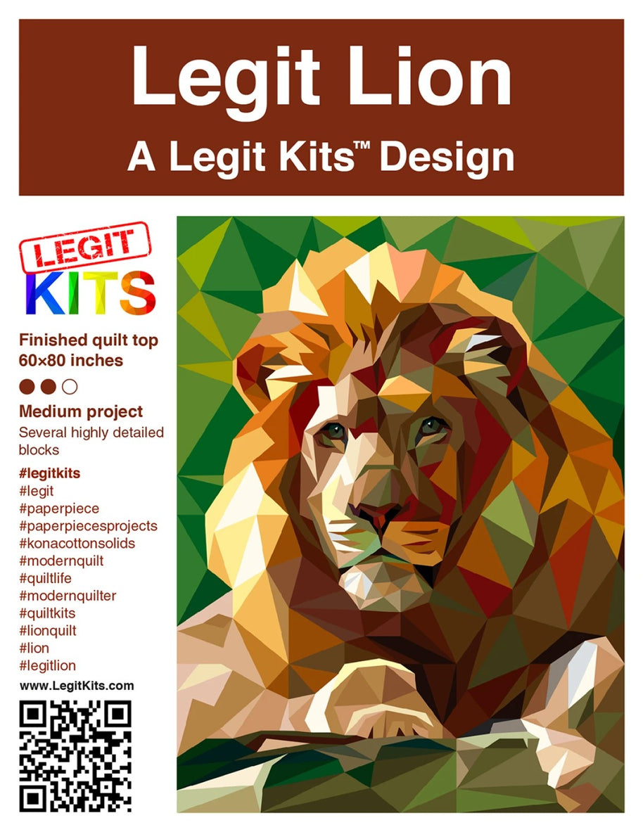 LK-PT006 Legit Lion Foundation Paper Pieced Pattern