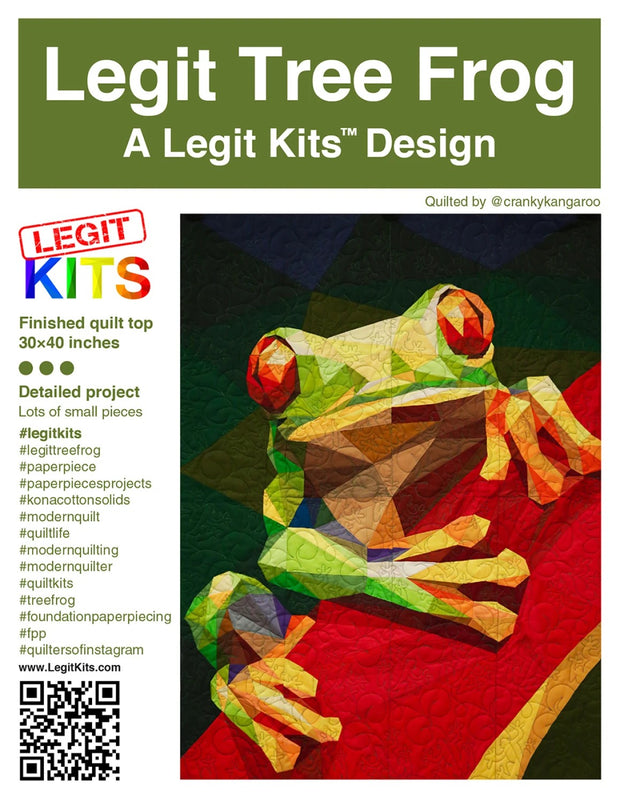 LK-PT014 Legit Tree Frog Foundation Paper Pieced Pattern