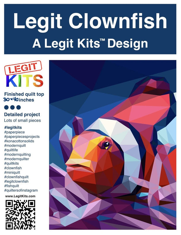 LK-PT017 Legit Clownfish Foundation Paper Pieced Pattern