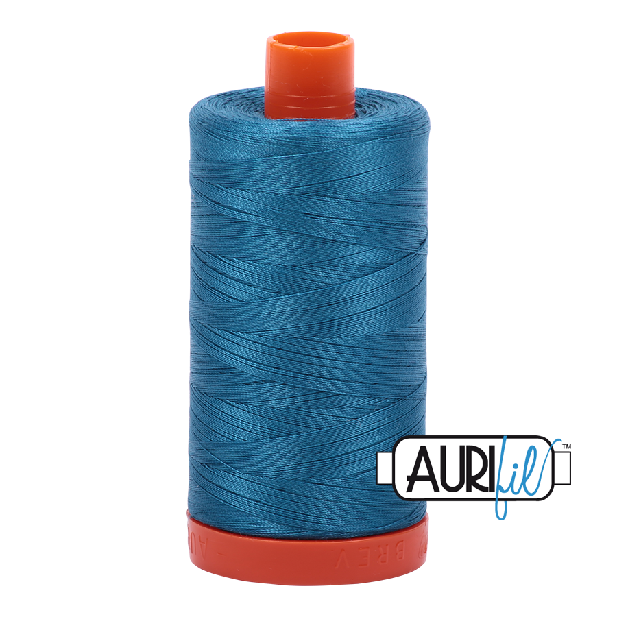 Aurifil 50wt Cotton Thread - 1125 Medium Teal 1300m