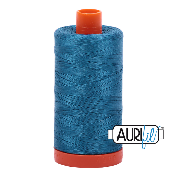 Aurifil 50wt Cotton Thread - 1125 Medium Teal 1300m