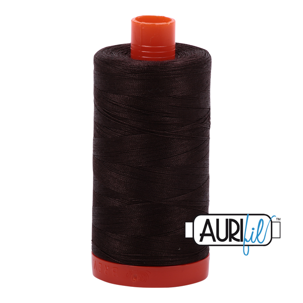 Aurifil 50wt Cotton Thread - 1130 Very Dark Bark 1300m