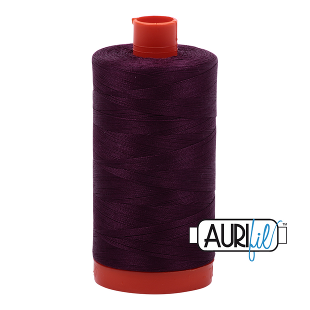 Aurifil 50wt Cotton Thread - 1240 Very Dark Eggplant 1300m