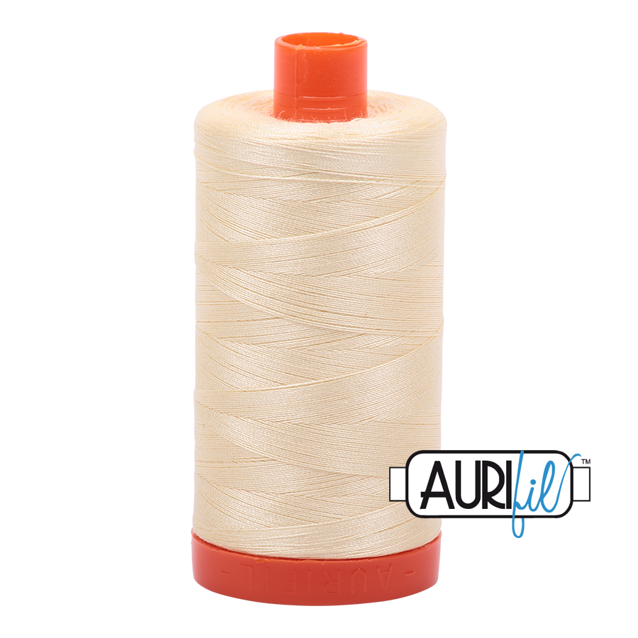 Aurifil 50wt Cotton Thread - 2110 Light Lemon 1300m