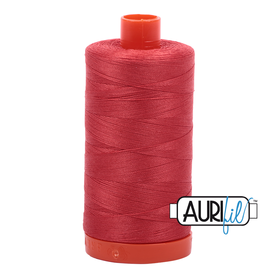Aurifil 50wt Cotton Thread - 2255 Dark Red Orange 1300m